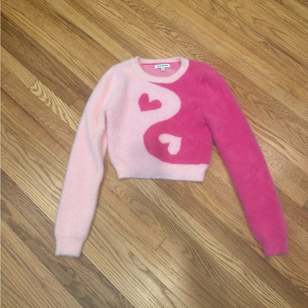 Pink Garbage Pink Heart Swirl Sweater